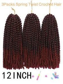 Spring Twist Crochet Hair – 8 To 12 Inch Synthetic Braiding Extensions For Passion Twist & Butterfly Locs, Soft Short Curly Twist Hair For Women, Natural Look, Lightweight & Easy To Install, Available In 1 Or 3 Packs - Multicolor - View 15