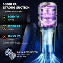 16000Pa Handheld Vacuum Cleaner, Vacuum Cleaner And Air Purifier, High Power Wet & Dry Handheld Car Vacuum Cleaner With Multiple Nozzles/Small Floor Mop, Suitable For Car, Home, Office And Pets - Multicolor - View 6