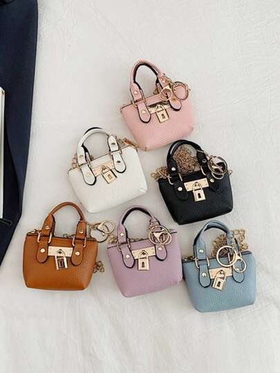 1 pieza Nueva Mini Bolsa Bandolera, Bolsa Bandolera PU de Alta Gama y Estilo Único, Nueva Moda Bolso, Color Brillante Refrescante, Estilo Juvenil de Chica, Se Puede Usar Cruzada, Cadena de Metal, Casual Elegante, Adecuada para Salidas, También Se Puede Regalar a Amigos.