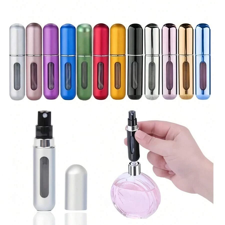Randomly Select One Item 5ml Fine Mist Spray Bottle Bottom Filling Perfume Sub-Bottle Double-Layer Perfume Bottle Portable Press Bottle Multi-Color - 彩色 - 查看 1