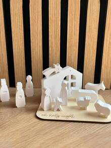 Set de 3 moldes de silicona para hacer adornos de oración, molde sencillo para decoración del hogar, molde de yeso para manualidades, molde de resina epoxi para fundición - Blanco - Ver 7