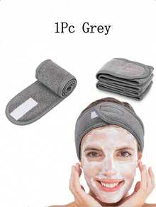 1件/3件/5件装可调节宽发带瑜伽SPA沐浴淋浴化妆洗脸美容头带女士化妆配饰发饰 - 黑色 - 查看 14