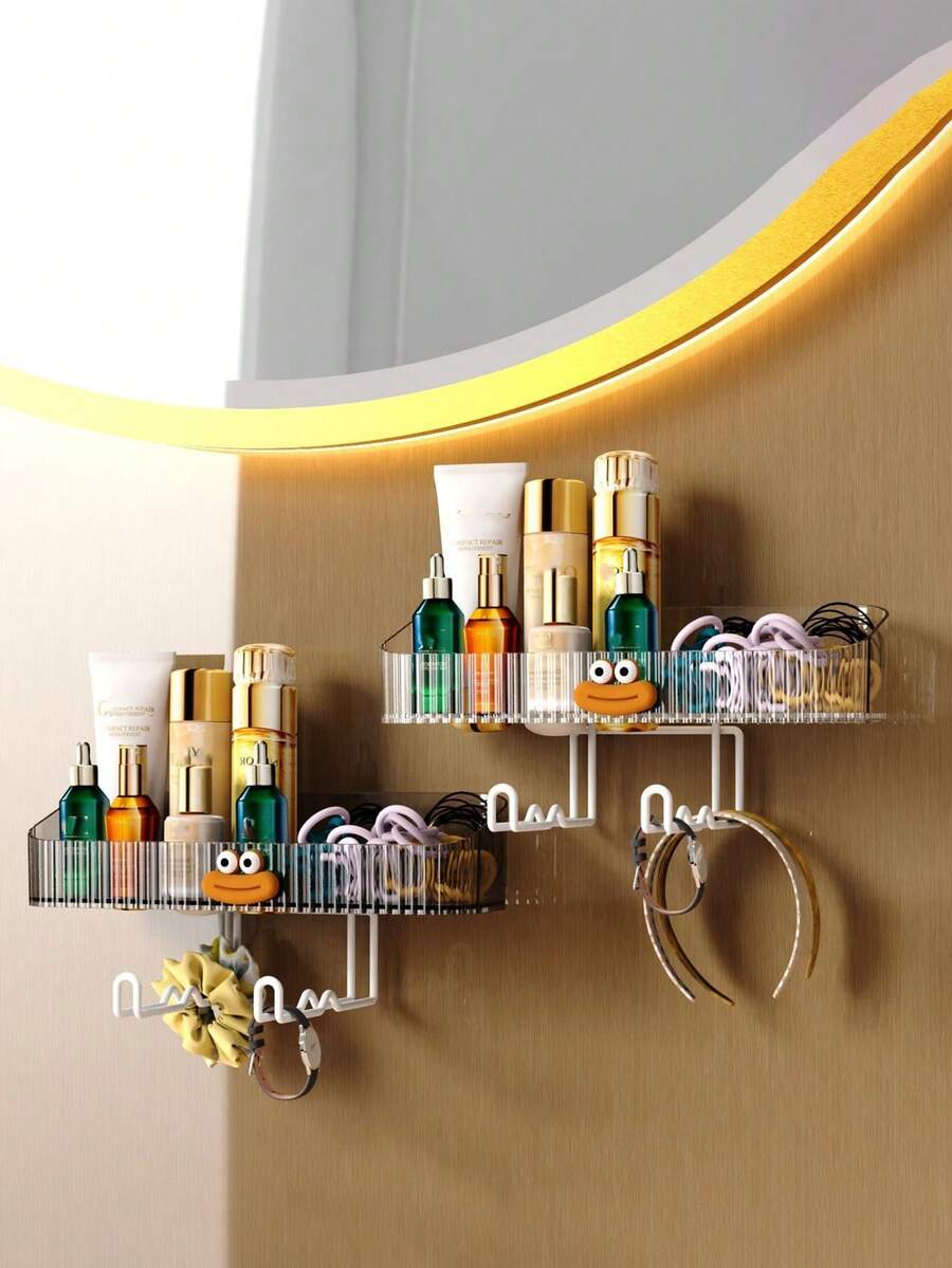1 pieza Organizador de accesorios para el cabello montado en la pared, caja de joyas, estante de almacenamiento para pinzas, lazos para el cabello