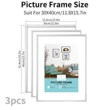 1/2/3/4件装多色铝合金相框 30x40cm/A3/A4，无框金属相框，纤薄窄边框防锈金属框，适用于海报、画布和证书，现代家居、婚礼照片展示、影棚墙面装饰、企业奖品框、办公室画廊装饰（金色/银色/玫瑰金/黑色）