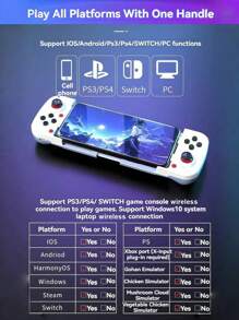 1pc Stretchable Mobile Game Controller Compatible With Apple/Android/Computer/Switch/PS3/4 External Mobile Games And Chicken Simulator/Wuhan Game Hall Retractable Wireless Handheld King Of Glory/Chicken Eating Game Console