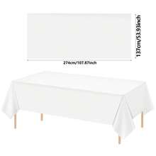 4pcs/8pcs Thick Disposable Solid Color Plastic Tablecloths, 137x274cm Rectangle, Suitable For Birthday Party, Wedding Decoration - Multicolor - View 5