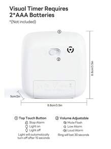 Yunbaoit 60 Minute Visual Countdown Timer With Night Light, Suitable For Anyone's Visual Timer, Suitable For Silent Timers In Homes, Classrooms, And Kitchens  Blue
