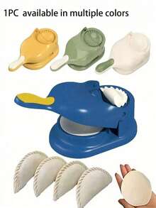 1 pieza Máquina para hacer masa de empanadillas 2 en 1, herramienta creativa para hacer empanadillas, máquina de empanadillas DIY, máquina de empanadillas manual, máquina prensadora de masa, utensilio de cocina - Multicolor - Ver 5