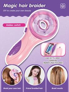 1pc Girls Hair Braiding Toy Set, Dress Up Supplies, DIY Hair Accessory Set,Head Ornament Toy,Princess Automatic Hair Braider Styling Tool, Hairdresser Role Play Toys, Braiding Toys, Girls Ideal Play House Hair Play Toys, Party Supplies, Party Favors, Halloween Christmas Birthday Gifts