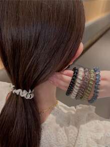 3pcs Jelly Colored Spiral Coil Hair Ties , Elastic Water Resistant Hair Ties , Simple Versatile, Fashionable Elegant, Woman Head Accessories Suitable For High Ponytails, Thick Hair, Leisure, School,Party,Vacation,Clothing Accessories,Summer Fall Winter,Hair Ties Ties Accessories, Hair Accessories, Home Beauty Women Accessory Gifts ,Hair Rope