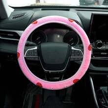 DCute Daisies Strawberry Embroidery Pink Steering Wheel CoverWomen Car Steering Wheel Covers Protector Strawberry Car Accories UniversalFit Most Cars 15 Inch7001 - 粉色 - 查看 4