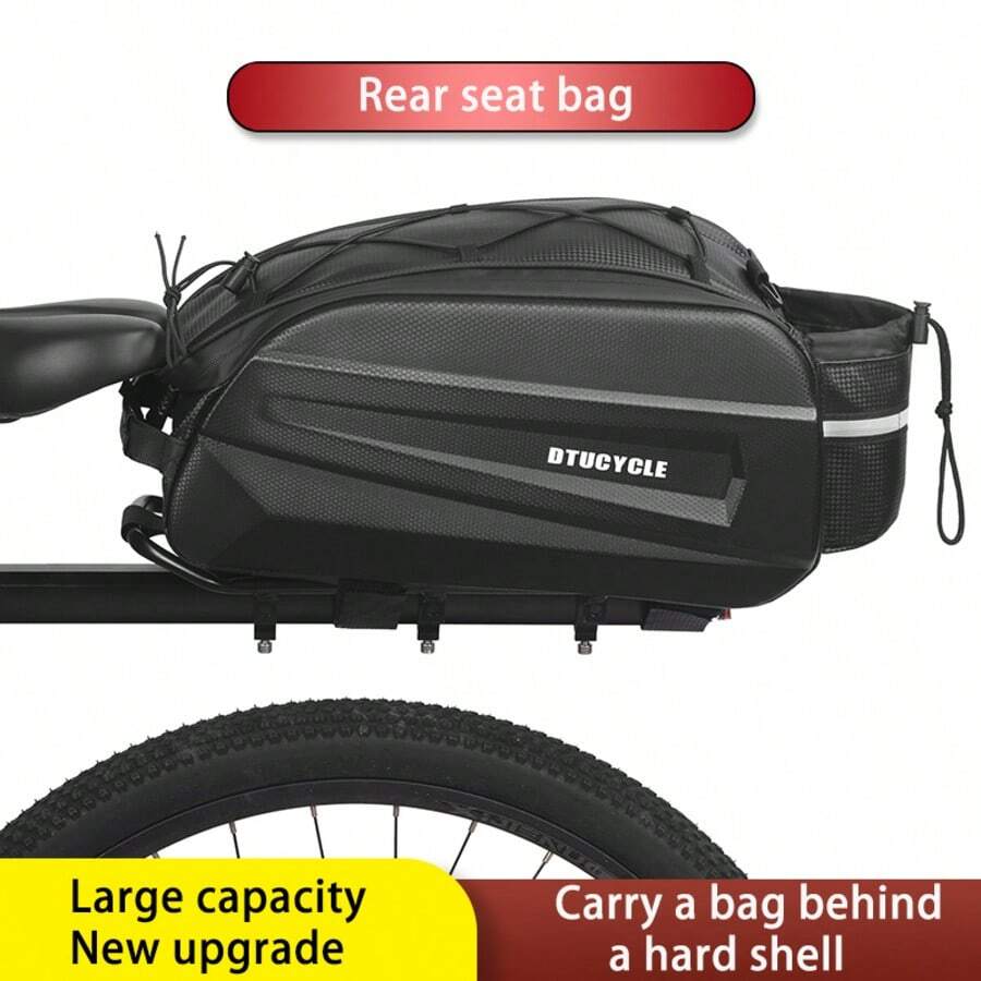 Bolsa de portaequipajes trasero para bicicleta de gran capacidad y carcasa rígida, bolsa de baúl impermeable para ciclismo