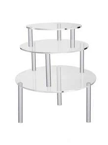 Acrylic Round Cake Stand, Dessert Display Rack For Birthday Party Wedding, Crystal Transparent Display Shelf - White - View 4