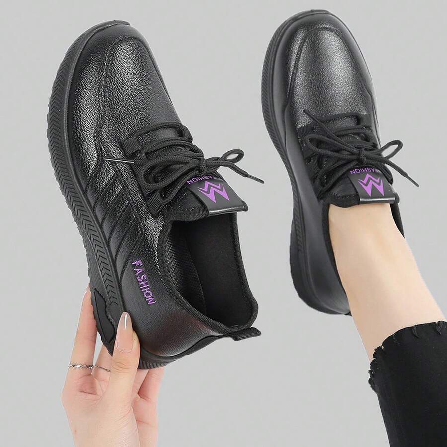 Pantofi sport casual negri, potriviți pentru bucătărie, birou, muncă, moi și ușori, pentru toate anotimpurile - Negru - Vizualizare 1