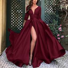 Custom Bulk New European And American Women's Clothing Independent Station Gold Stamping Large Hem Sexy Long Dress Evening Party Gown - 棗紅色 - 查看 1