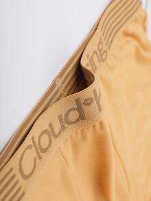 4pcs Men's Long Solid Color Underwear Briefs, Casual Polyester Soft Breathable Elastic Waist