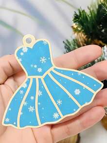 Adorno colgante decorativo de madera de una sola capa con diseño de copo de nieve de 10cm*8.4cm, agrega un ambiente festivo, se puede colgar en el árbol de Navidad, dormitorio, sala de estar, ventanas, espejo retrovisor, chimenea y otros lugares deseados, disponible en 4 colores (rojo, rosa, azul, amarillo)