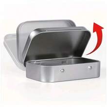 2/4 piezas Caja de lata con tapa abatible, Contenedor de lata metálico, Estuche pequeño portátil, Caja de almacenamiento mini con tapa con bisagra sólida, Para alfileres de dibujo, cuentas, pendientes y manualidades de joyería - Multicolor - Ver 7