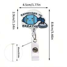 1個/3個可愛卡通風壓克力伸縮護理師識別證捲軸－「Breath」設計，適用醫療人員識別證套、辦公室使用｜趣味識別證捲軸夾，團隊禮物，女孩禮物，聖誕節、新年禮物，趣味禮物 - 均碼 - 查看 5