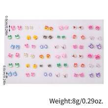 36pcs/Set Girls Cartoon Soft Clay Fruit Mixed Color Plastic Cute Fashion Earrings Set, Random Color & Style, No Box, Versatile For Daily Wear - Multicolor - View 2