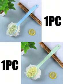 1/2 件装二合一双面沐浴刷（长柄软毛）长柄沐浴刷长柄电动刷多功能刷子用于背部刷洗去角质和淋浴清洁美容包旅行洗漱用品美容用品旅行包 - 彩色 - 查看 15