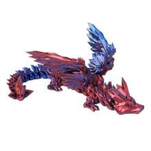 1 szt. 2025 Nowy, drukowany w 3D, świecący w ciemności kryształowy smok ze skrzydłami, realistyczne ruchome stawy, dekoracja biurka w stylu gradientu, zabawka dla chłopców, wykwintny prezent urodzinowy, upominek na imprezę świąteczną