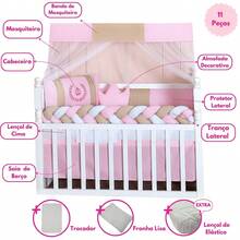 Rain of Love Baby Complete Crib Kit + American Crib Reducer Nest Imperial Royalty Crown 15 Pieces - 淺粉色 - 查看 6