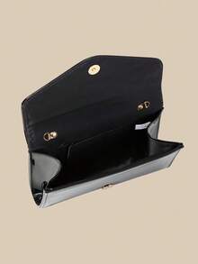 1 件黑色镜面 PU 女士晚装包，光滑包身搭配水钻蝴蝶装饰 - 优雅时尚，适合婚礼、派对、联欢晚会和其他正式活动（手提包/托特包/单肩包/斜挎包） - 黑色 - 查看 8