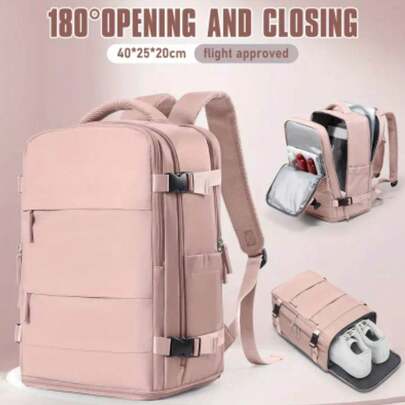 Ryanair handbagage - 40 x 20 x 25 cm (15,75 x 7,87 x 9,84 inch) Bestverkochte grote reisrugzak met schoenenvak, unisex, forensenrugzak, casual rugzak, rugzak met meerdere compartimenten, laptoprugzak, rugzak met gesp, functionele laptoprugzak, reizen, antidiefstal, lichtgewicht, duurzame laptoptas, waterbestendig, college-laptoptas, geschikt voor 15,6 inch laptop