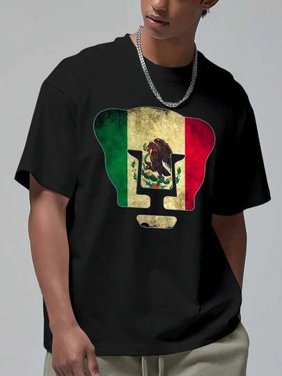 Camisetas para Hombre en Oferta - LIGA MX - TEXTO Y EMBLEMA DEL CLUB DE FÚTBOL PUMAS UNAM, Día Prime - Camiseta de Moda Gráfica para Hombre, Se Puede Usar con Pantalones de Hombre, Anillo de Oro, Collar, Reloj, 100%, Suave y Cómodo, Camiseta de Moda de Verano, Camiseta para Hombre, Camiseta de Banda de Metal Rock And Roll,  a México