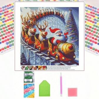 1 st utsökt 5D diamantmålningsset, ramlös DIY-hantverkskonst, elegant rumsdekor. Diamantmålningsset med helrunda diamanter DIY, fritid, stresslindring, handgjord prickeffekt perfekt, juldekoration gåva