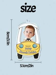 1pc Custom Baby Photo Memorial Pendant, Christmas Tree Acrylic Pendant, Personalized Car Pendant Customized Driving Plane Car Dad Car Pendant, Unique Custom Photo Gifts, Creative Christmas Gifts,1pc Customized Personalized 1 Photos Customized Car Pendant, Car Pendant, Rearview Mirror Decoration, Boy's Personalized Decoration,