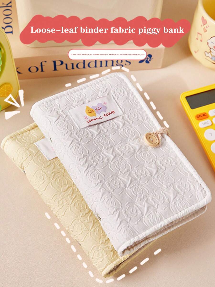 1 件现金储蓄簿，布面封面，大容量家庭财务储蓄袋，男女通用会计笔记本，可拆卸页面，家庭财务布面笔记本