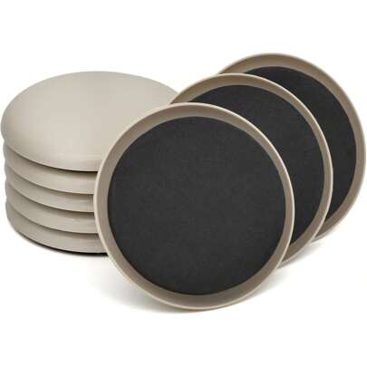 Furniture Sliders, 8 Pcs 3 1/2'' Furniture Sliders Pads Hardwood Floors, Chair Floors Protectors, Reusable Round Glides Glider, Heavy Duty Furniture Movers Sliders