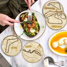 6pcs Racing Car Wooden Coaster Set - Home Decor - Unique Gift - Handcraft And DIY - Motorcycle Racing - Ideal For F1 Drivers And Car Enthusiasts, Suitable For Home And Christmas Birthday Party Decoration Gifts. Multiple Colors Available - Multicolor - View 8