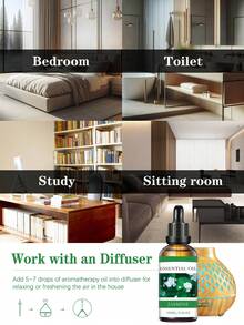 100ml Household Pack 10 Scents Essential Oils, Plant-Based Fragrance, Suitable For Diffuser, Humidifier, Air Freshener, Candle & Soap Making, Women's Gift & Multi-Purpose Use