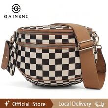 GAINSNS Ladies' Saddle Bag Checked Pattern Crossbody Bag For Women Girls Sling Bag With Adjustable Strap And Coin Purse Stylish Urban Minimalist Commuting Lightweight Single Shoulder Women's Bag - Nhiều màu - Xem 2