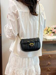 Dedoo 包包女士更偏爱新款包包和女士百搭小包，今年2025新款斜挎包流行女士轻奢时尚单肩包。 - 黑色 - 查看 3