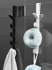 2 Multifunctional Hanger, Space Saving Door Hook, Multipurpose Storage Hook, Door Utility Hook, Durable ABS Plastic Material, Easy To Install, Each With 5 Hooks, For Coats, Towels, Hats, Bags, Storage Rack, Multipurpose Hanger, Home Bathroom Storage Organizer, Suitable For Bathroom, Bedroom, Wardrobe, Wardrobe Hook, Storage Hook, Utility Hook, Room Accessories, Bedroom Accessories | Halloween Christmas Gifts | Holiday Decorations