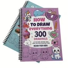 1 Book Of 300 Cute Object Drawings, Suitable For Painting Enthusiasts To Learn How To Draw Anything. The Book Provides Detailed Steps On Drawing Animals, Food, Gifts, And Other Wonderful Things. "How To Draw Everything 300 Drawings"