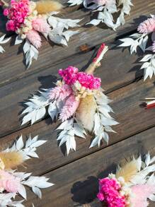 1/2/3/4/6/8/10/12 Piezas Ramo de flores secas de estilo bohemio en miniatura: Adecuado para boutonnière, decoración de mesa y regalos personalizados - Incluye espadaña y flores secas para decoración de Navidad, Halloween y Acción de Gracias