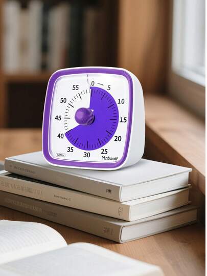Yunbaoit 60 Minute Visual Countdown Timer With Night Light, Suitable For Anyone's Visual Timer, Suitable For Silent Timers In Homes, Classrooms, And Kitchens  Purple