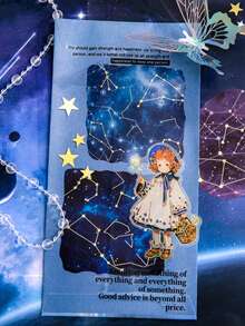 Conjunto de adesivos com tema romântico de céu estrelado, 10 unidades/pacote, adequado para presentes, escritório, casa, marcação, etiquetas, salas de aula, brinquedos, diários de estudantes, materiais criativos para decoração vintage faça você mesmo