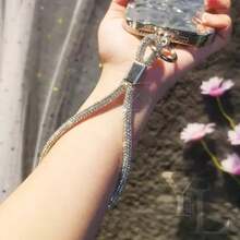 Cell Phone Straps Short Wrist Lanyard Diamond Chain Prevent Falls - 銀色 - 查看 1