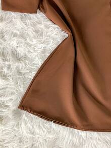 Women's Fashion Collared Blouse With Buttons On The Front, Code 1 - Brown - View 3