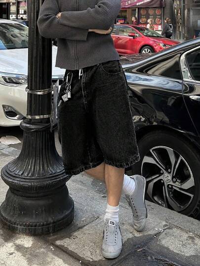 Spring/Summer New Fashionable Casual Water-Washed Denim 7/8 Pants, Loose & Versatile, Minimalist Style Jeans