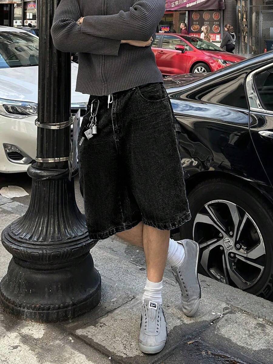 春夏新款时尚休闲水洗牛仔七分裤，宽松百搭，简约风格牛仔裤