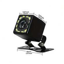 Cámara de visión trasera universal para automóvil con 12 LED, visión nocturna HD, resistente al agua, para estacionamiento y marcha atrás, monitor de cámara de respaldo de automóvil CCD - Negro - Ver 4