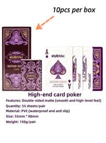 1 Set High-End Waterproof Poker Cards - Waterproof Playing Cards - Plastic Playing Cards, Durable & Flexible - Suitable For Magic, Gambling, Parties And Collectors, Valentine's/New Year Gift