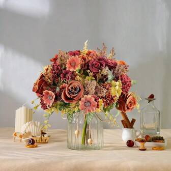 1PC/3PCS/25PCS Artificial Flowers Rose Bouquets Hydrangea Peony Valentine's Day Gifts Birthday Party Decorations Wedding Flower Baskets Bride Holding Flowers Home Furnishings Dining Rooms Bedrooms Windowsills Vases For Decorations New Year Decorations Outdoor Gardens Start Of School Season